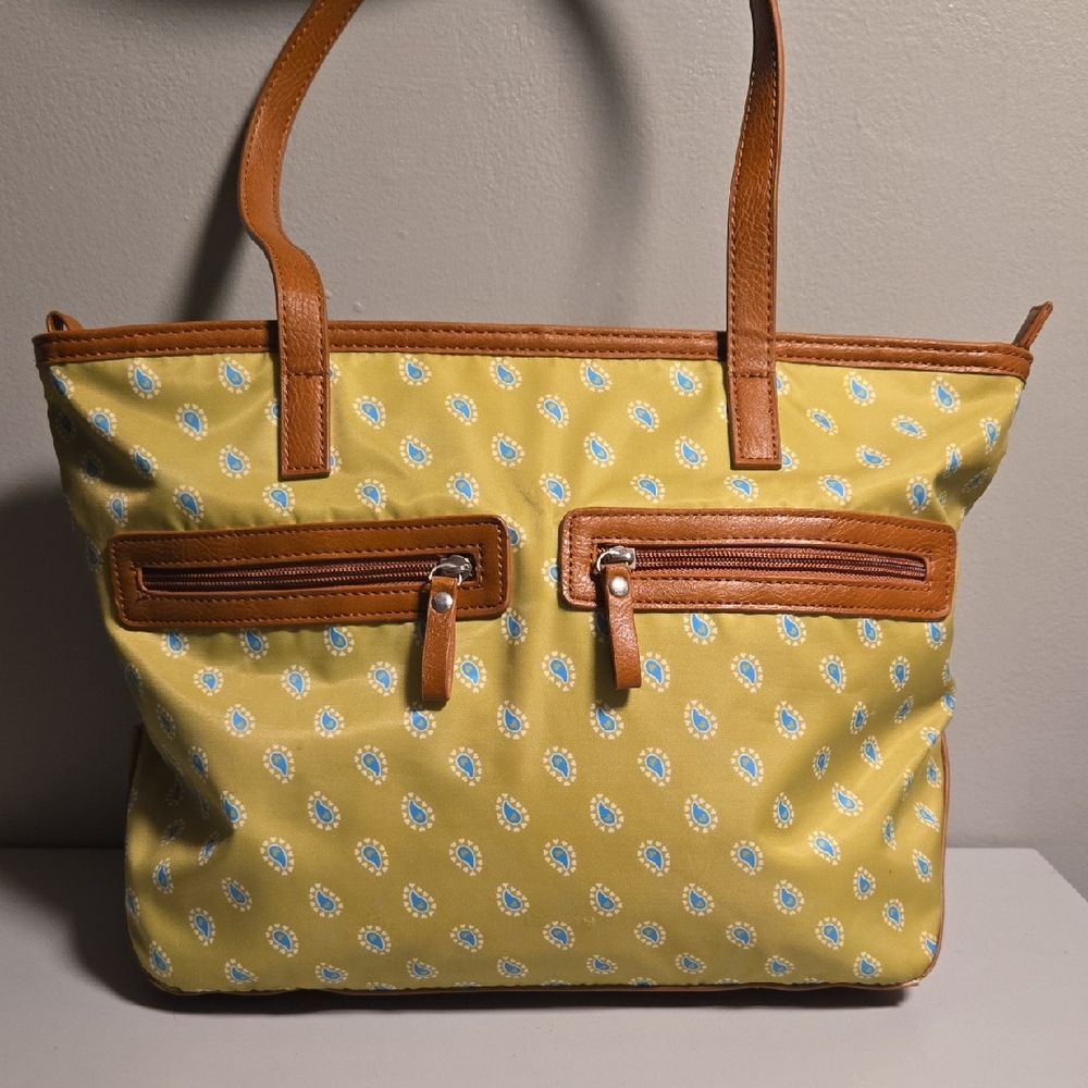 Bueno Yellow and Brown Tote Bag